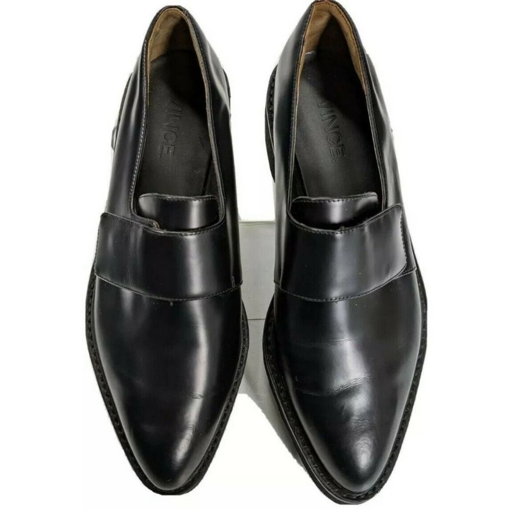 VINCE Women's Size 8 US Black Ames Leather
Creeper Loafers Platform Point Toe - Picture 2 of 13